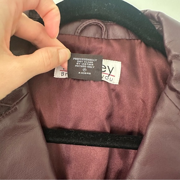 NWOT Bradley Bayou Moto Jacket Burgundy Purple Leather Quilt Size Small - Picture 6 of 12